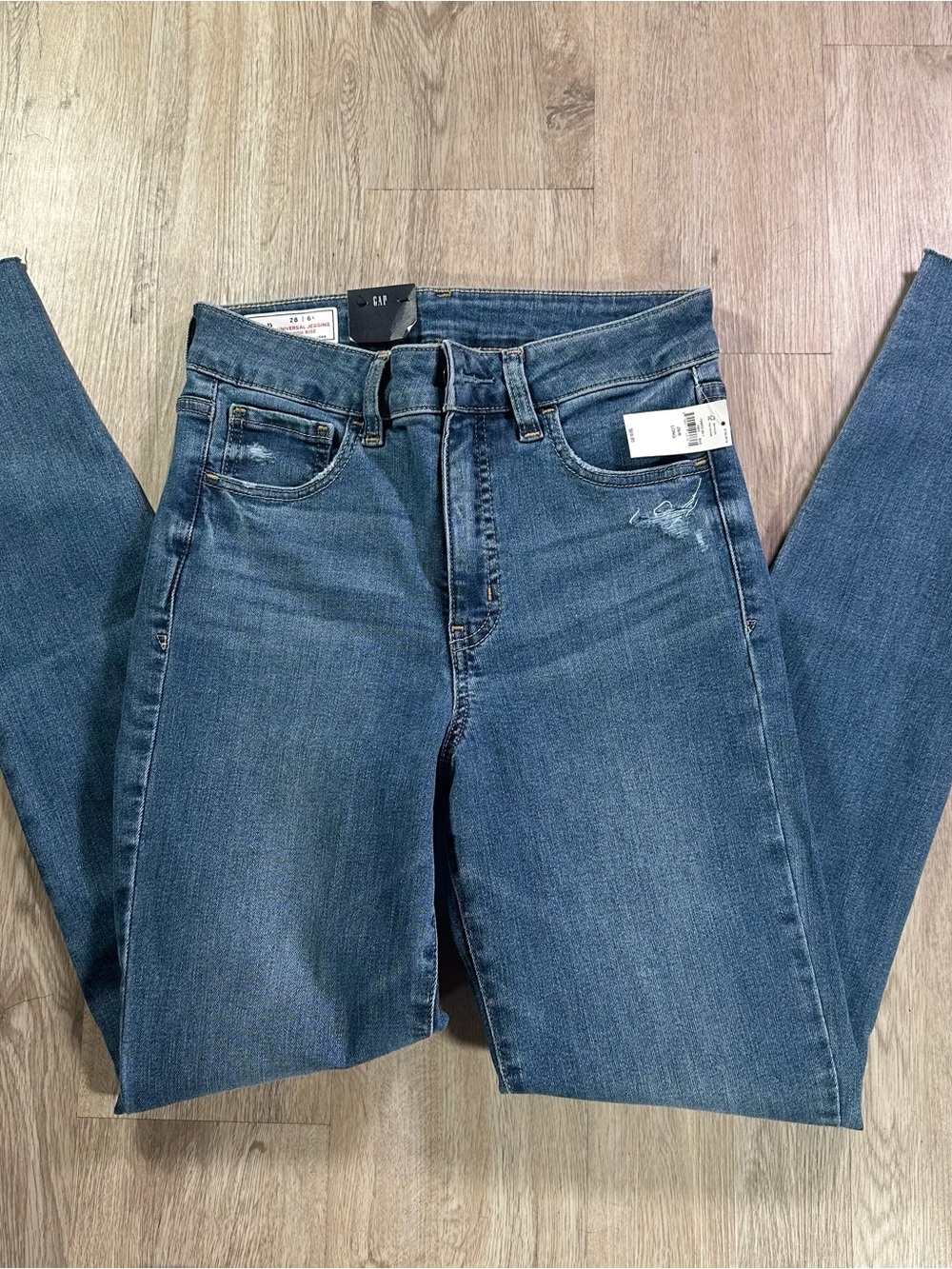 NWT Gap High Rise Universal Jeggings Women’s 28 Long Medium Indigo Stretch Jeans